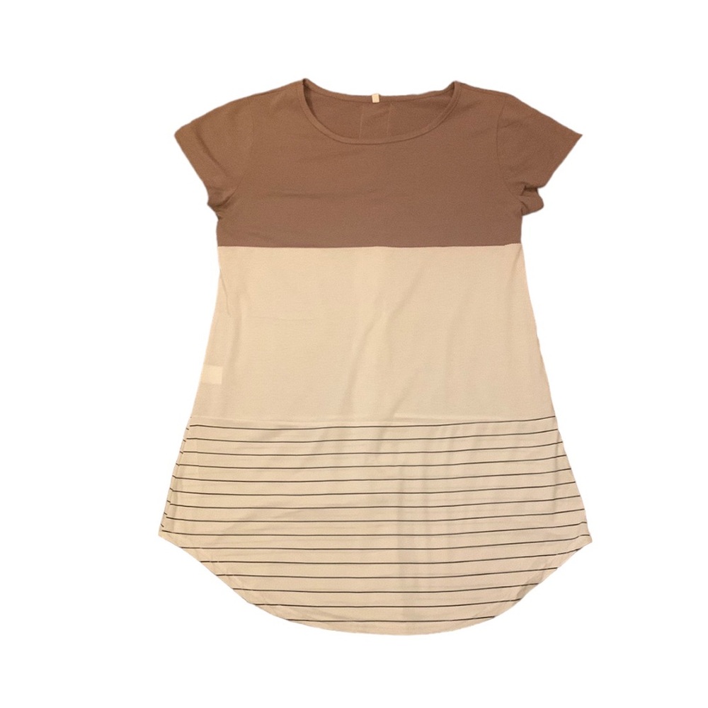 Colorblock Stripe Lace Back Tunic, size M